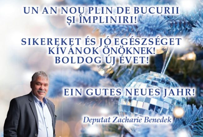 Mesajul deputatului Zacharie Benedek (UDMR) cu ocazia sărbătorilor de iarnă (P)