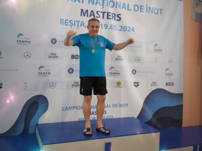 Campion la 62 de ani! Mihai PREDA, titluri naționale la înot Masters