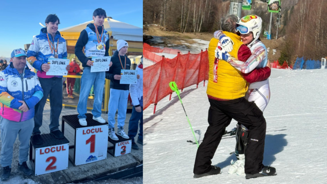 Christian Marcu și Xenia Magoș, VICECAMPIONI ai României la schi alpin