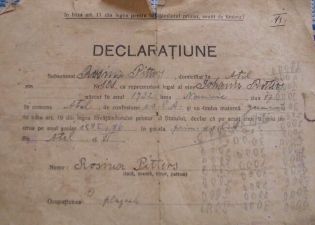 „Declarațiune” din Ațel: acum aproape 100 de ani, părinții se angajau în scris că își vor da copiii la școală